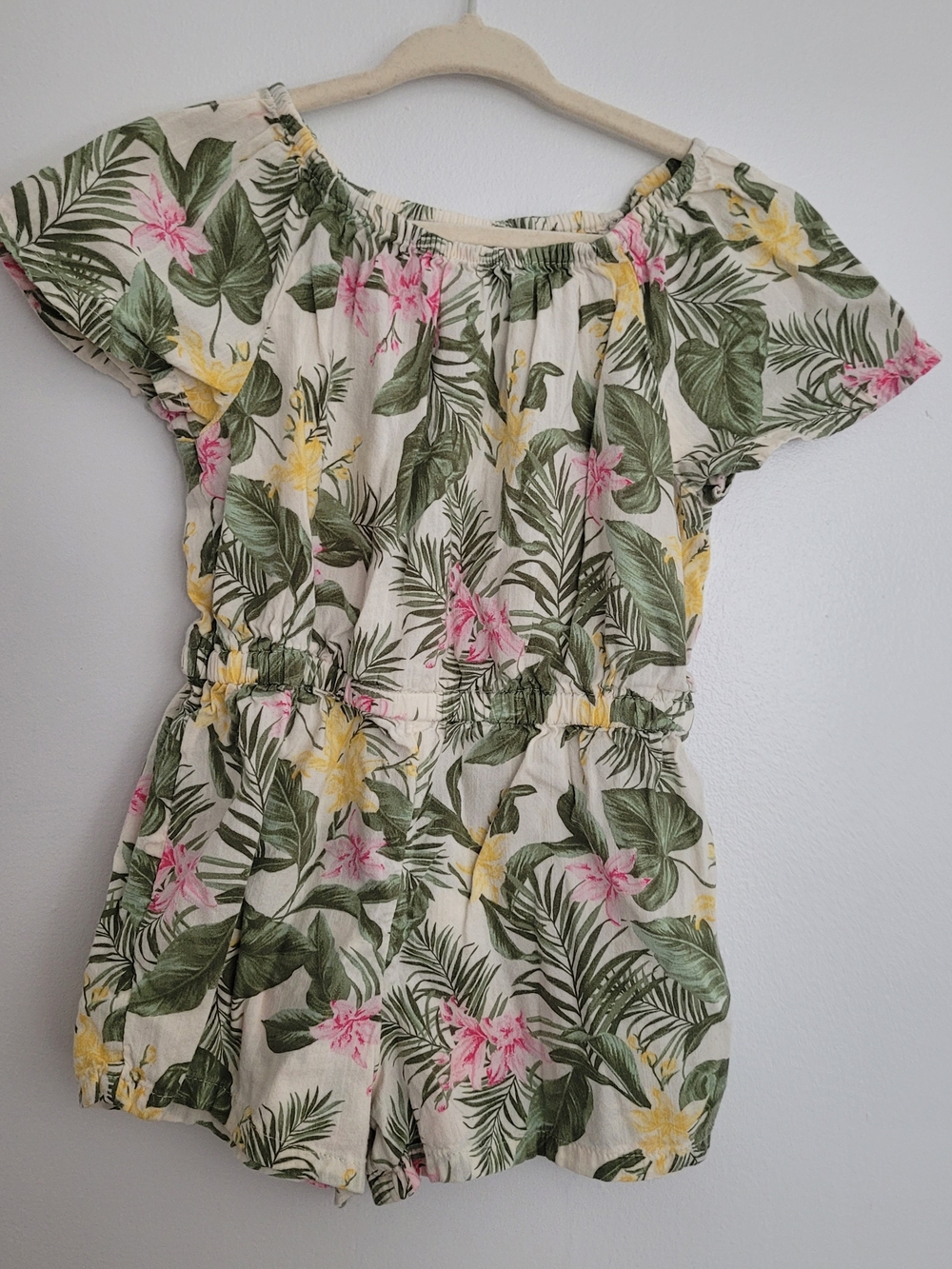 🧸2/20$ Old Navy Tropical Floral Girls Romper Jumpsuit Size 3T Girl